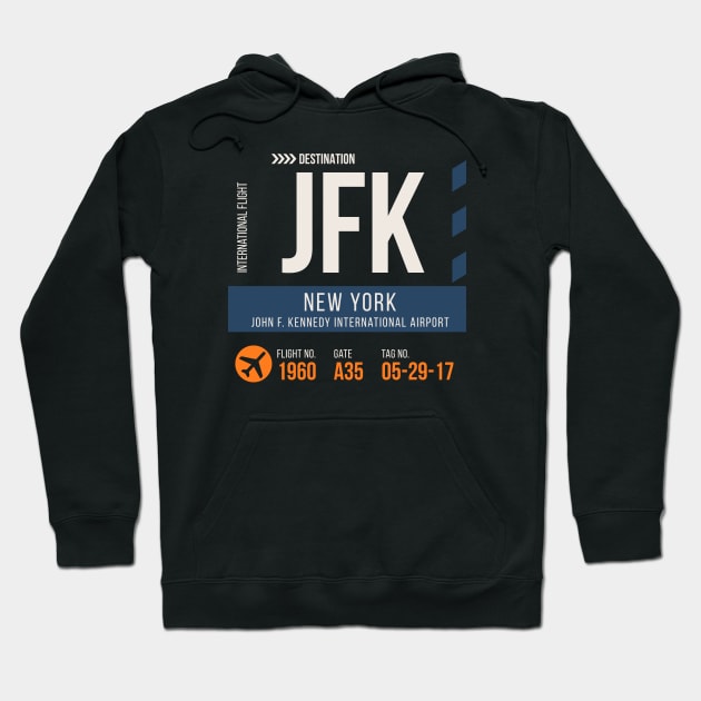 New York Airport Stylish Luggage Tag (JFK) Hoodie by SLAG_Creative